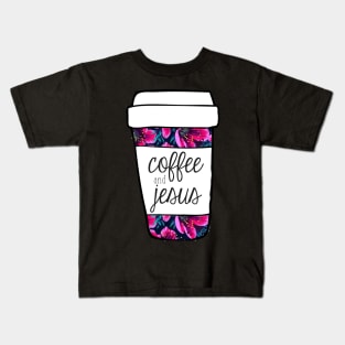 Coffee and Jesus Tropical Mug Kids T-Shirt
